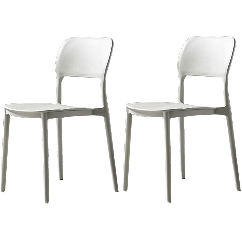 Silla de cocina de estilo contemporáneo, silla lateral de comedor con respaldo abierto sin brazos de plástico