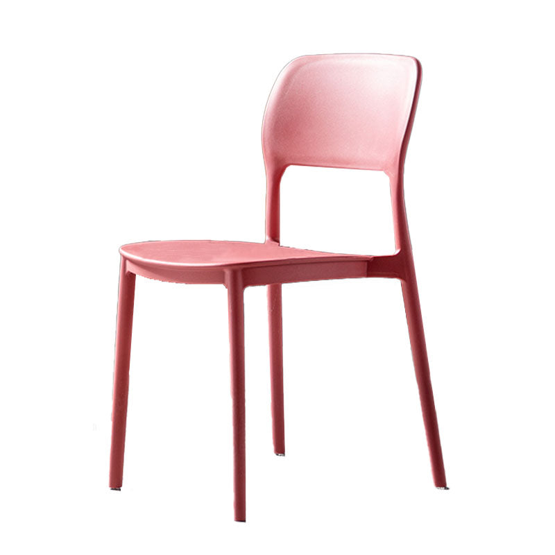 Contemporary Style Kitchen Chair Plastic Armless Open Back Dining Side Chair