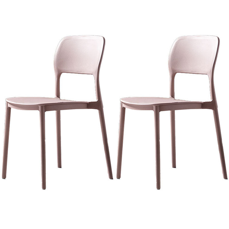 Silla de cocina de estilo contemporáneo, silla lateral de comedor con respaldo abierto sin brazos de plástico