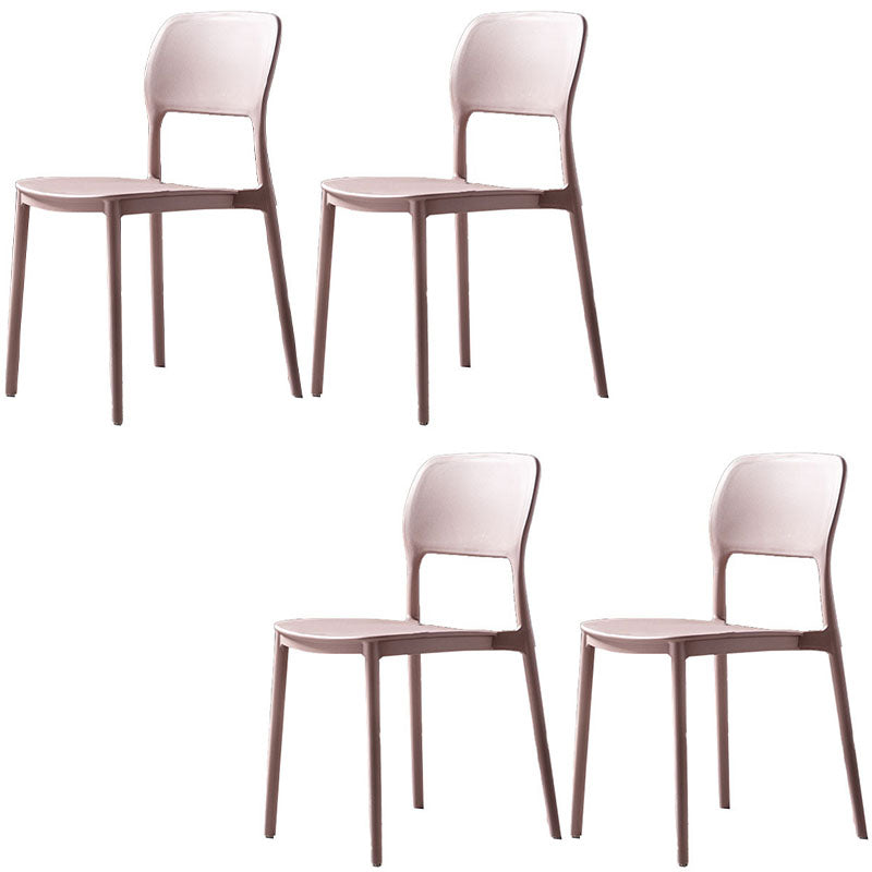 Silla de cocina de estilo contemporáneo, silla lateral de comedor con respaldo abierto sin brazos de plástico