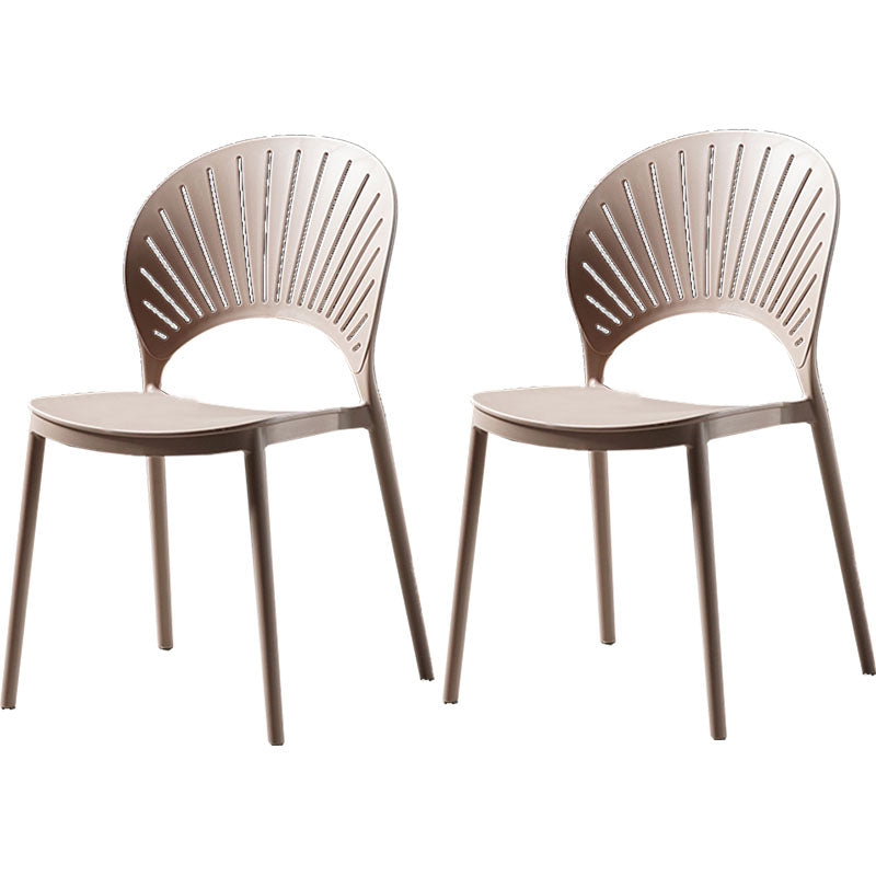 Eigentijdse stijl keuken plastic stoelen eetarmloze open achterkant stoel
