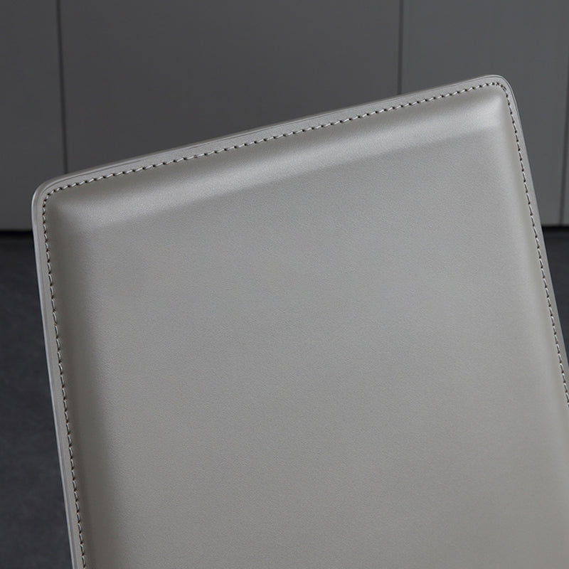 Silla de comedor sin brazos de cuero contemporánea Sillas de comedor de metal