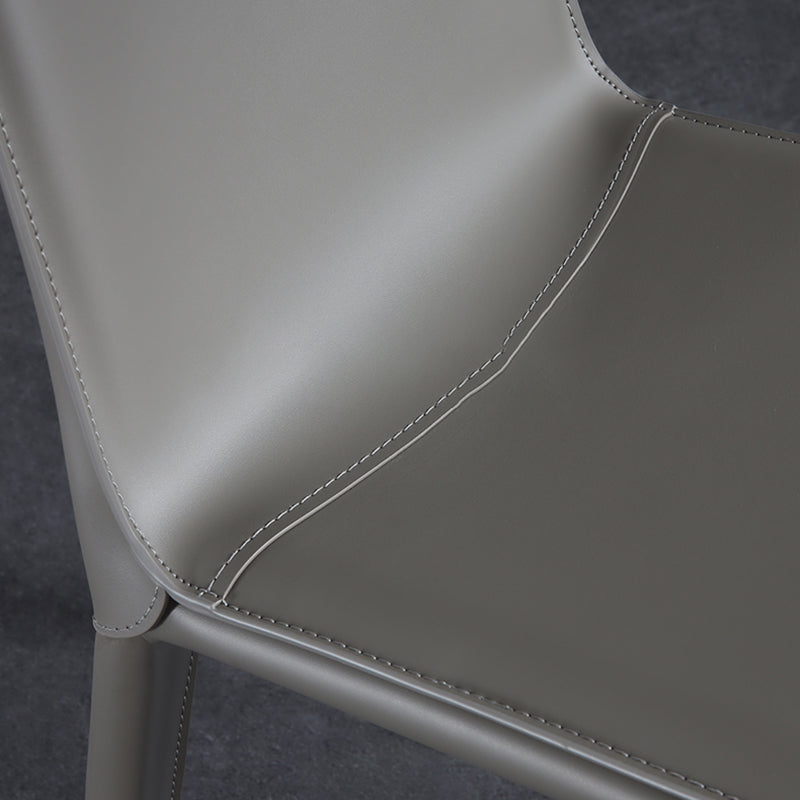 Silla de comedor sin brazos de cuero contemporánea Sillas de comedor de metal
