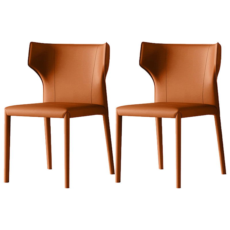 Chaise de salle à manger contemporaine en cuir, chaise latérale sans accoudoirs à oreilles pour usage domestique