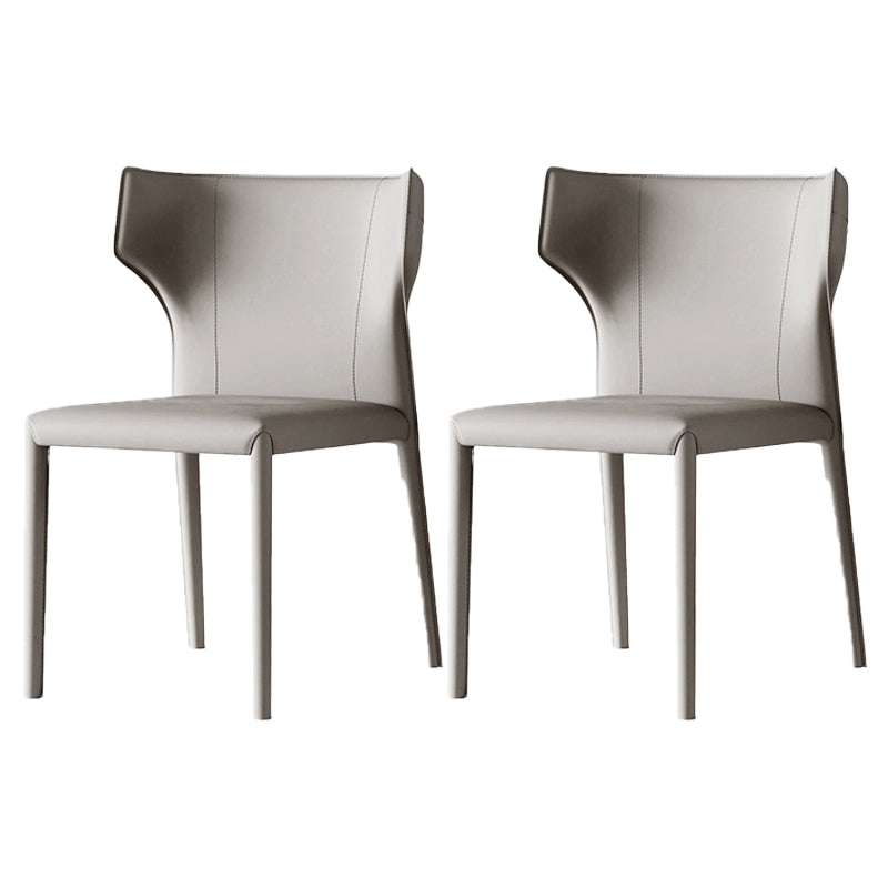 Silla de comedor de cuero contemporánea, silla lateral sin brazos para uso doméstico
