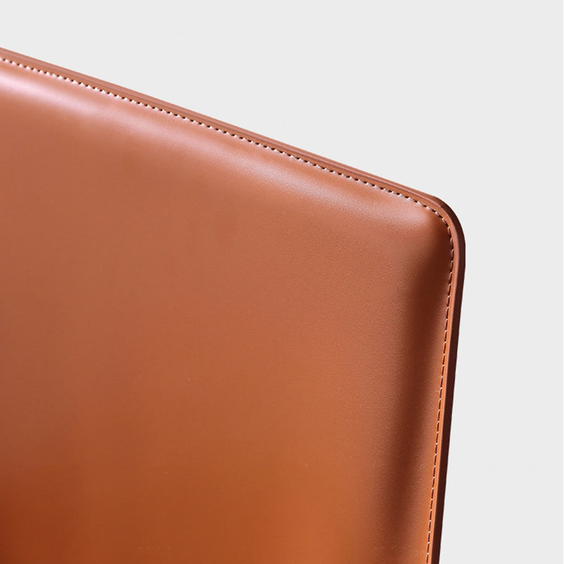 Silla de comedor de cuero contemporánea, silla lateral sin brazos para uso doméstico