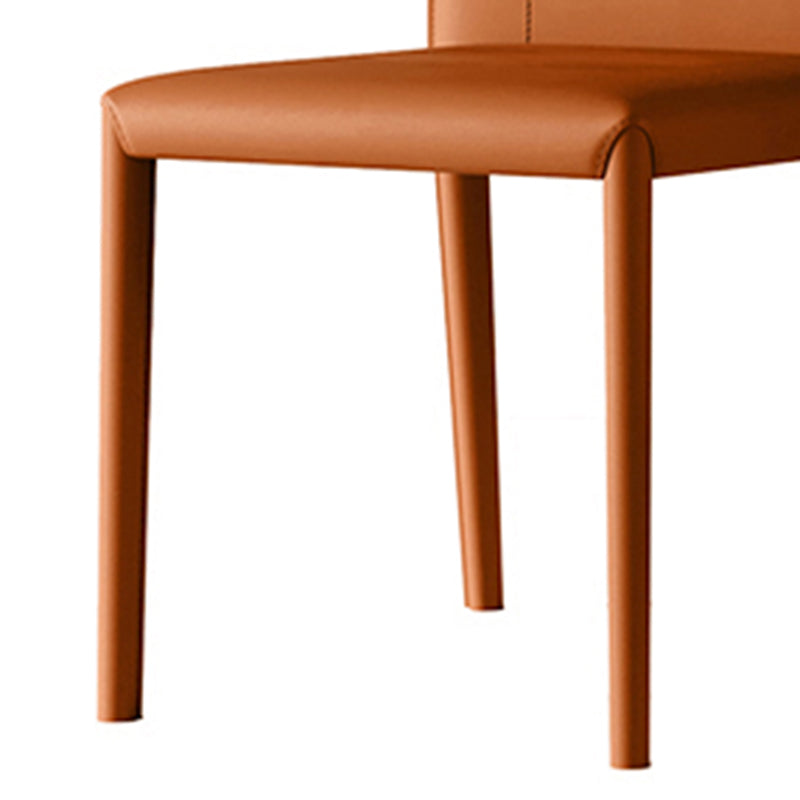 Silla de comedor de cuero contemporánea, silla lateral sin brazos para uso doméstico