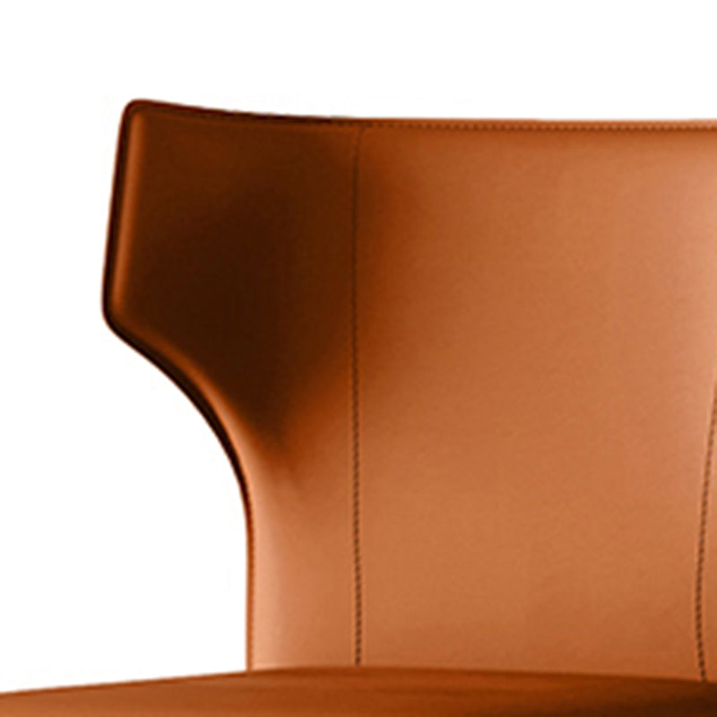 Silla de comedor de cuero contemporánea, silla lateral sin brazos para uso doméstico