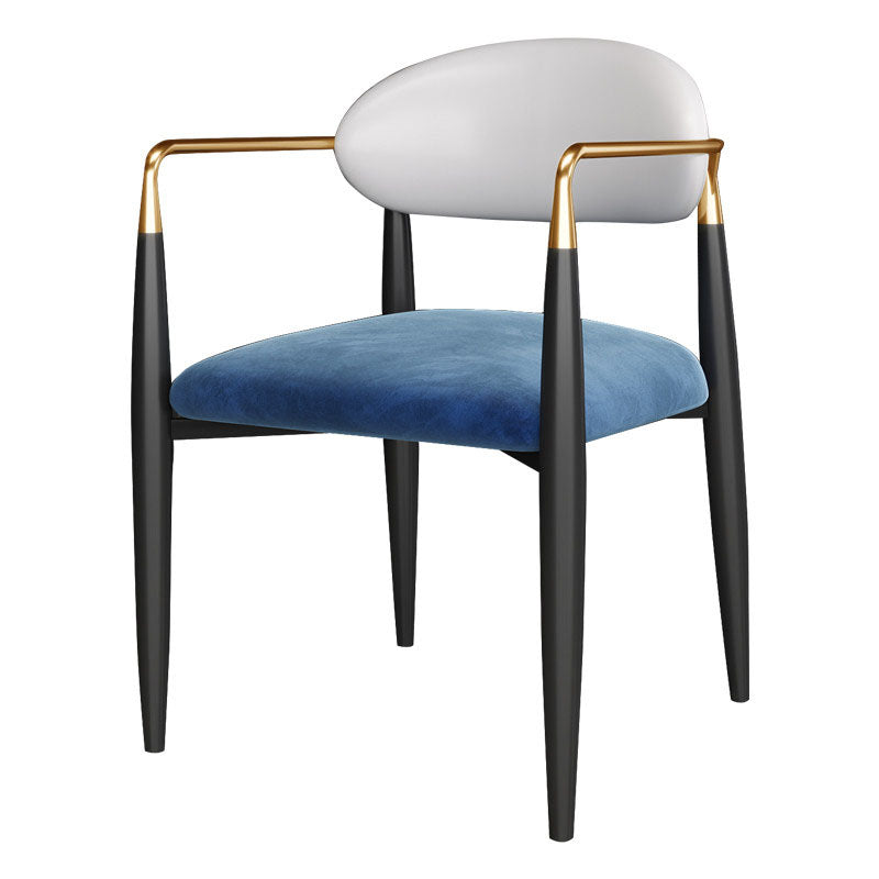 Sillas de cocina de estilo moderno que cenan la silla lateral del brazo trasero abierto con las piernas del metal