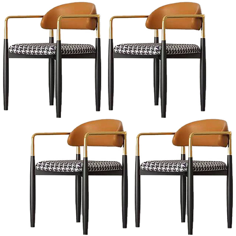 Sillas de cocina de estilo moderno que cenan la silla lateral del brazo trasero abierto con las piernas del metal