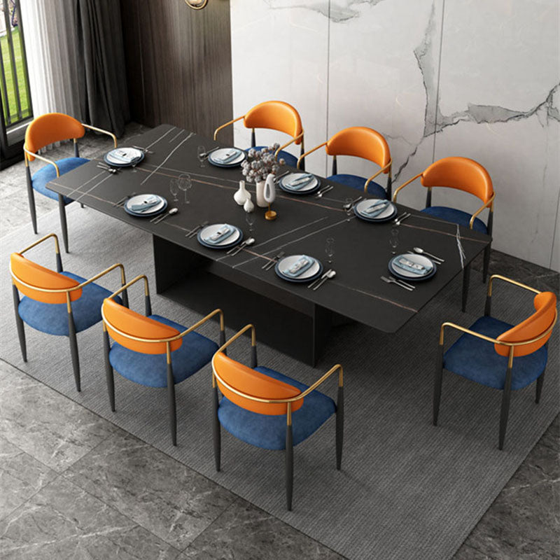 Sillas de cocina de estilo moderno que cenan la silla lateral del brazo trasero abierto con las piernas del metal