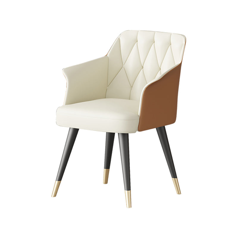 Glam – chaise de salle à manger avec bras en métal, chaise latérale en simili cuir pour utilisation au restaurant