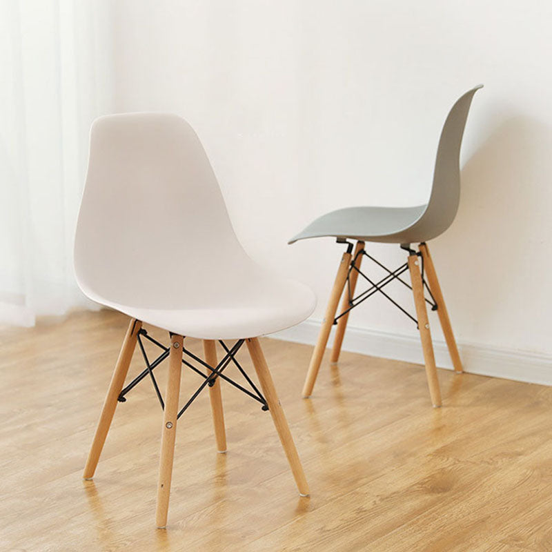 Sedie da cucina in stile contemporaneo sedie laterali senza braccio con gambe in legno
