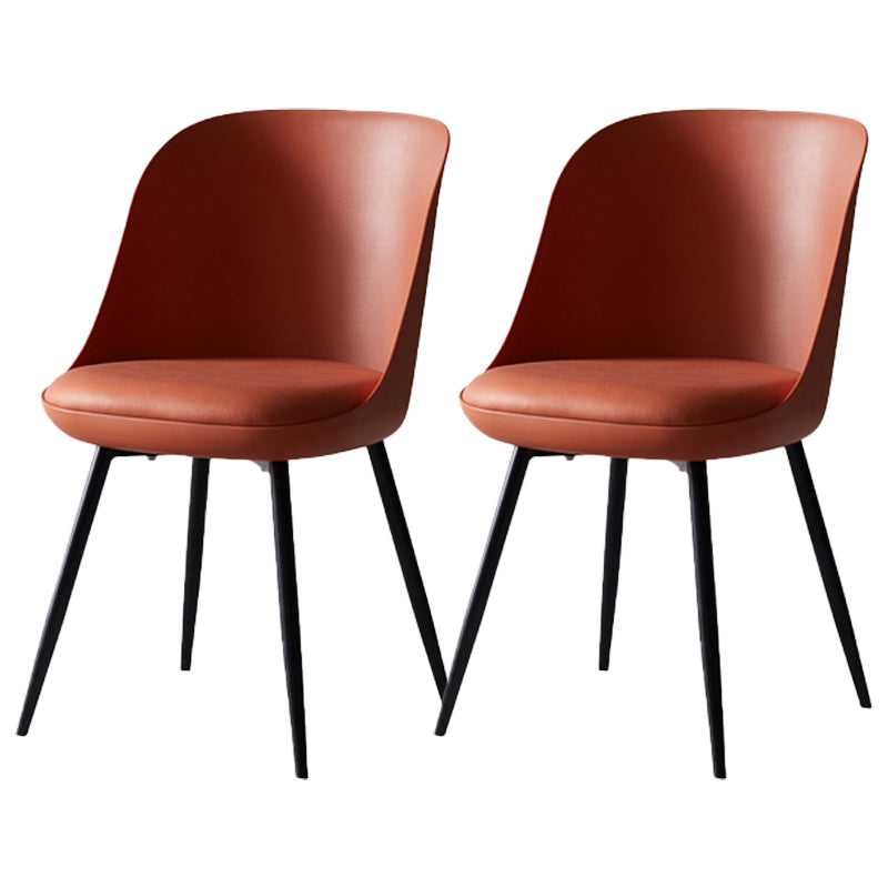 Contemporary Style Kitchen Chair Dining Armless Side Chairs with Metal Legs