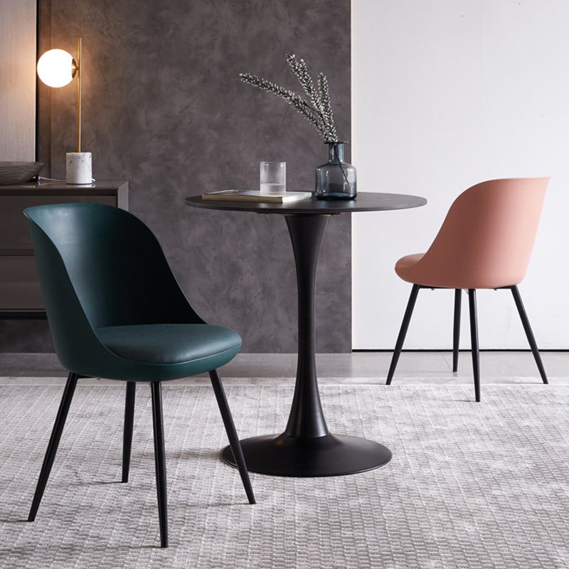 Contemporary Style Kitchen Chair Dining Armless Side Chairs with Metal Legs