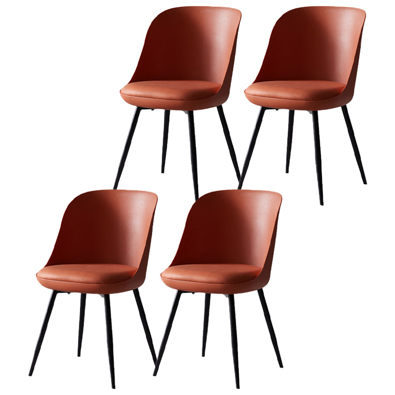 Contemporary Style Kitchen Chair Dining Armless Side Chairs with Metal Legs
