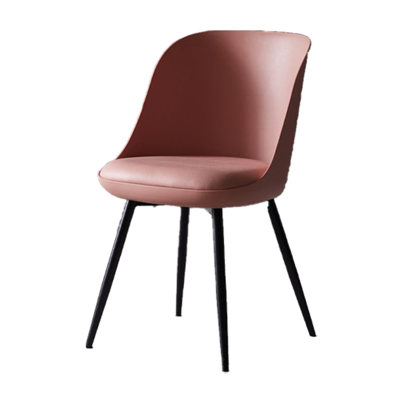 Chaise de cuisine de style contemporain, chaises d'appoint sans accoudoirs avec pieds en métal