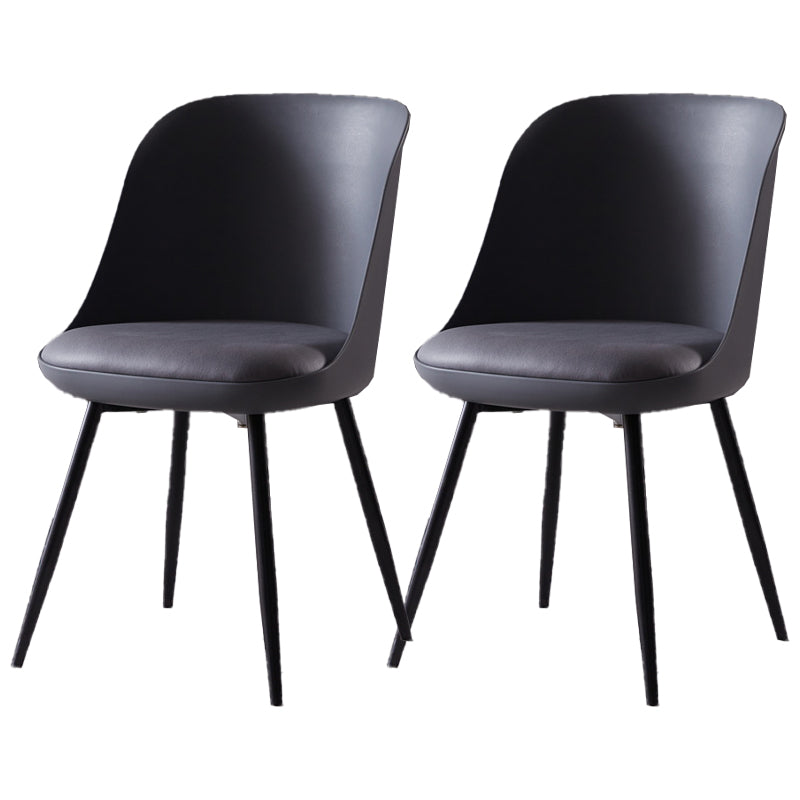 Contemporary Style Kitchen Chair Dining Armless Side Chairs with Metal Legs