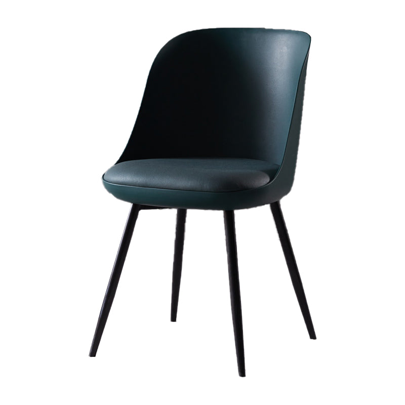 Chaise de cuisine de style contemporain, chaises d'appoint sans accoudoirs avec pieds en métal