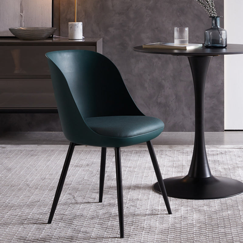 Contemporary Style Kitchen Chair Dining Armless Side Chairs with Metal Legs