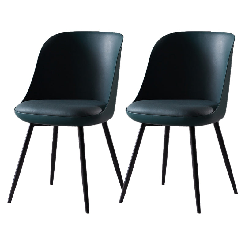 Contemporary Style Kitchen Chair Dining Armless Side Chairs with Metal Legs