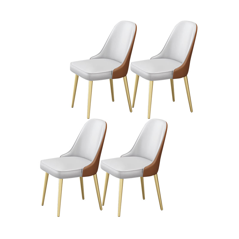 Silla auxiliar de comedor con respaldo sólido y brazo escandinavo Silla auxiliar de comedor de cuero