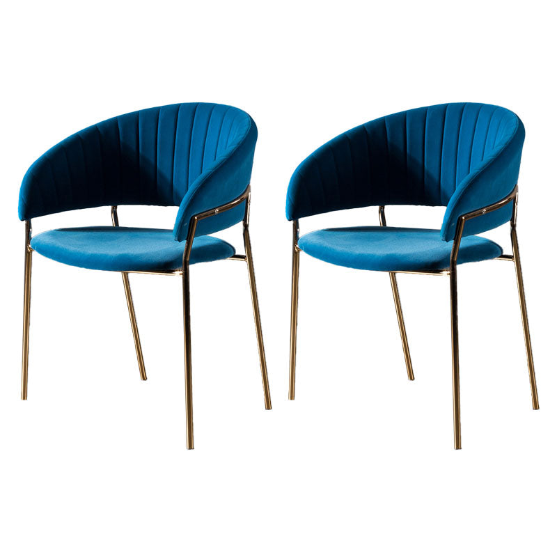 Sillas de comedor con brazo trasero abierto escandinavo, silla lateral tapizada