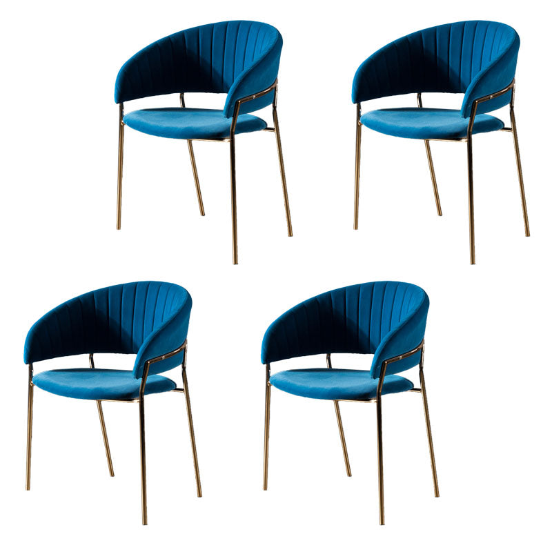 Sillas de comedor con brazo trasero abierto escandinavo, silla lateral tapizada