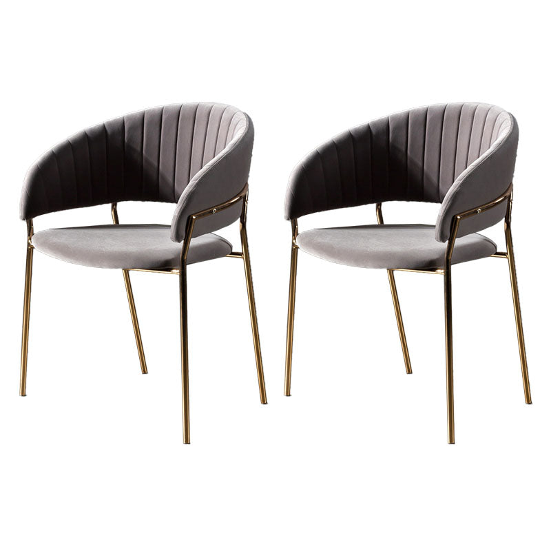 Sillas de comedor con brazo trasero abierto escandinavo, silla lateral tapizada
