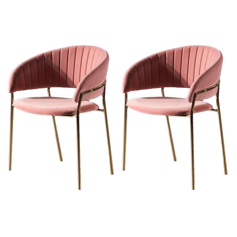 Sillas de comedor con brazo trasero abierto escandinavo, silla lateral tapizada