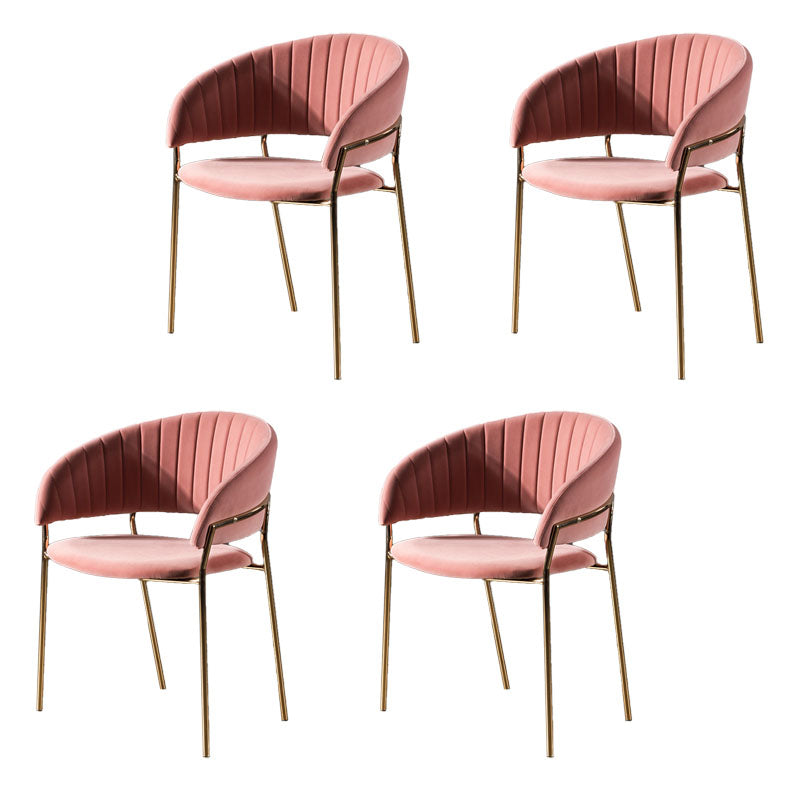 Sillas de comedor con brazo trasero abierto escandinavo, silla lateral tapizada