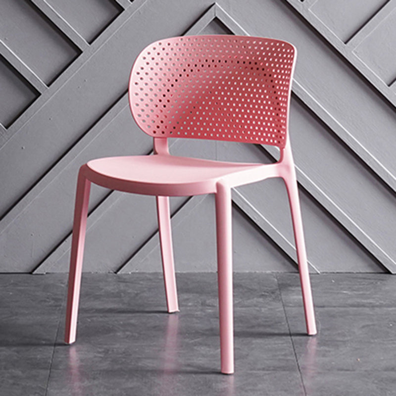 Contemporary Chairs Dining Armless Plastic Open Back Side Chair for Kitchen