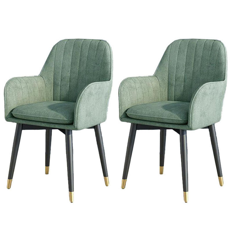 Sillas de comedor de tela escandinava para el hogar, silla lateral de comedor con respaldo sólido y brazo