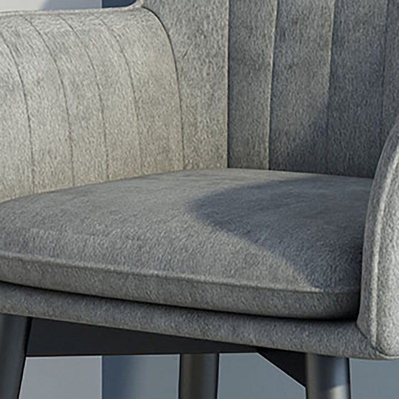 Sillas de comedor de tela escandinava para el hogar, silla lateral de comedor con respaldo sólido y brazo