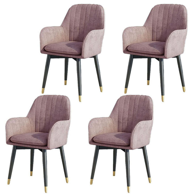 Sillas de comedor de tela escandinava para el hogar, silla lateral de comedor con respaldo sólido y brazo