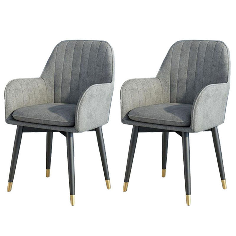 Sillas de comedor de tela escandinava para el hogar, silla lateral de comedor con respaldo sólido y brazo