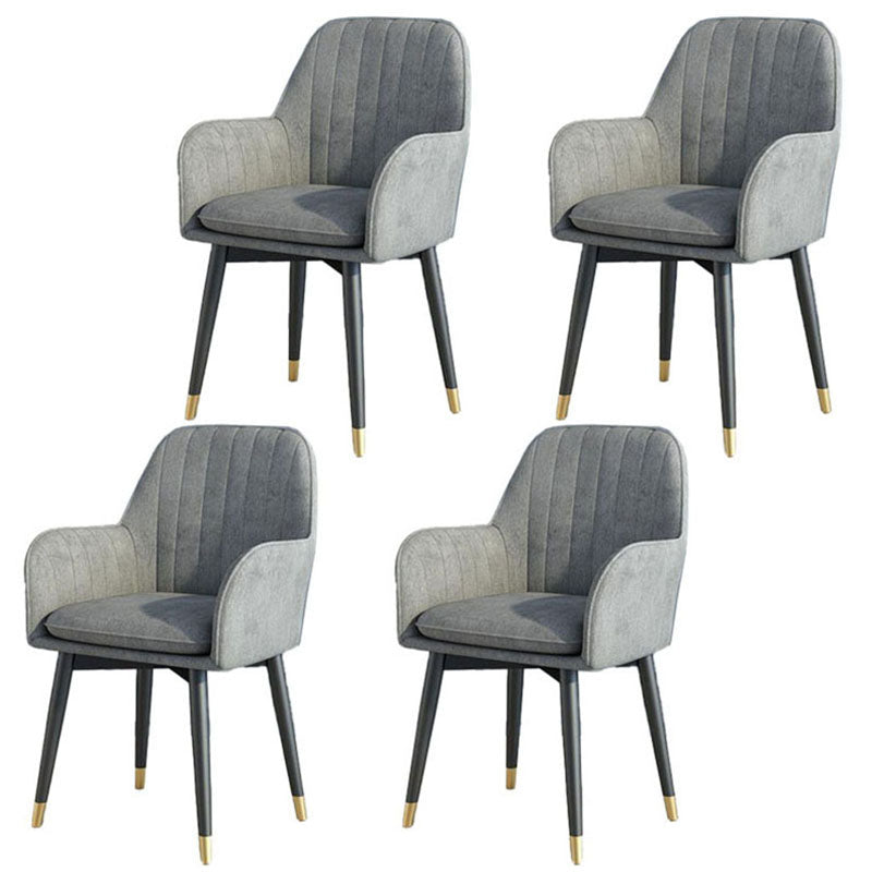 Sillas de comedor de tela escandinava para el hogar, silla lateral de comedor con respaldo sólido y brazo