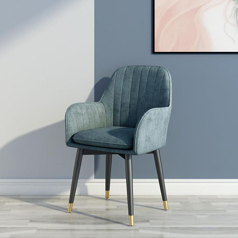 Scandinavian Fabric Dining Chairs for Home Arm Solid Back Dining Side Chair