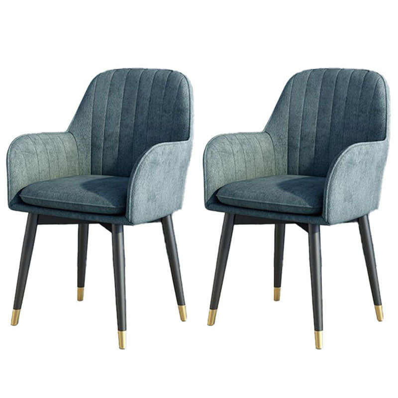 Sillas de comedor de tela escandinava para el hogar, silla lateral de comedor con respaldo sólido y brazo