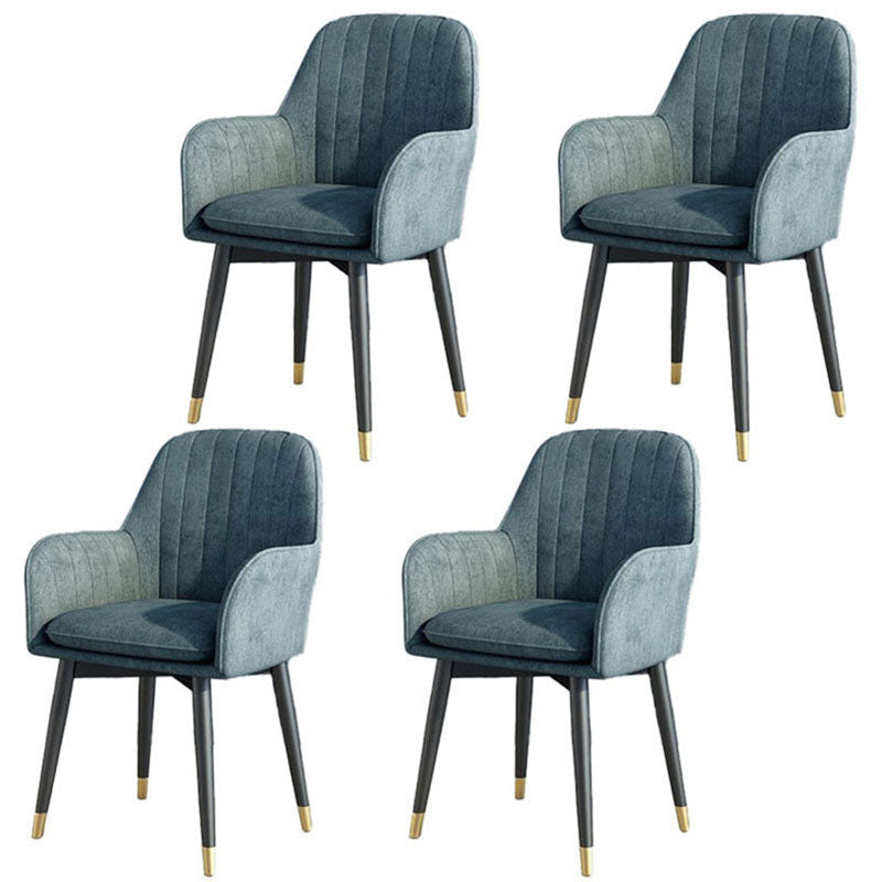 Sillas de comedor de tela escandinava para el hogar, silla lateral de comedor con respaldo sólido y brazo