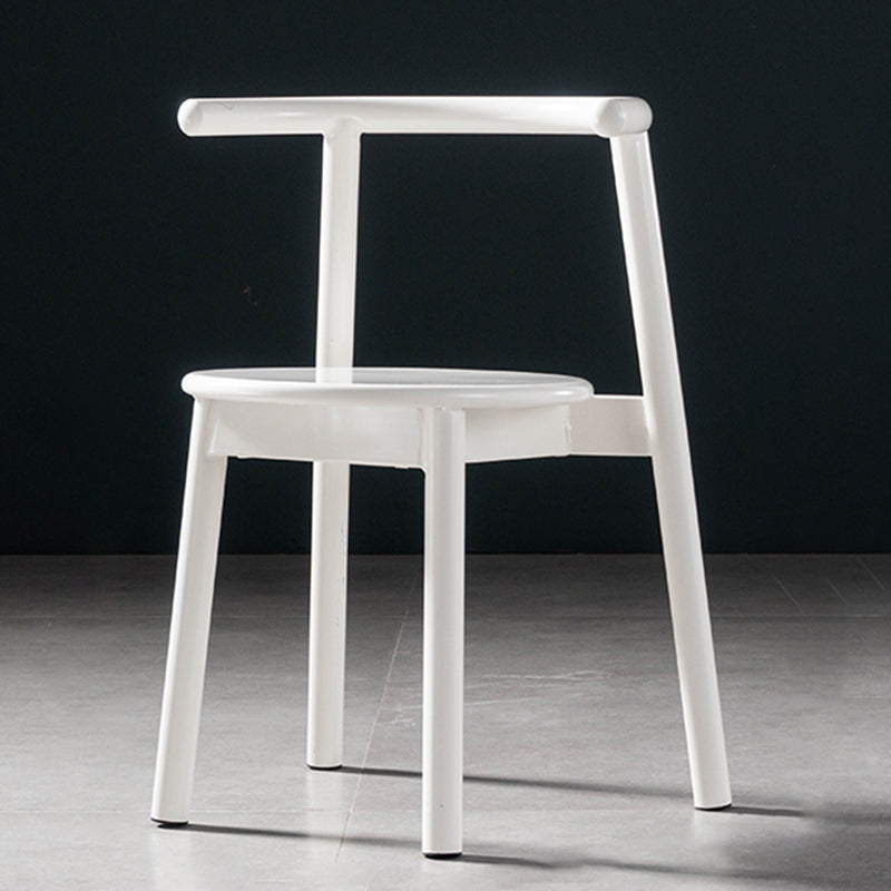 Chaises contemporaines de salle à manger, chaises latérales à dossier ouvert sans accoudoirs avec pieds en métal pour la cuisine