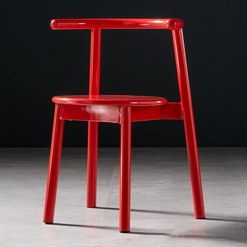 Chaises contemporaines de salle à manger, chaises latérales à dossier ouvert sans accoudoirs avec pieds en métal pour la cuisine