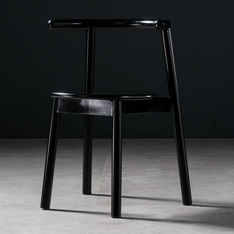 Chaises contemporaines de salle à manger, chaises latérales à dossier ouvert sans accoudoirs avec pieds en métal pour la cuisine