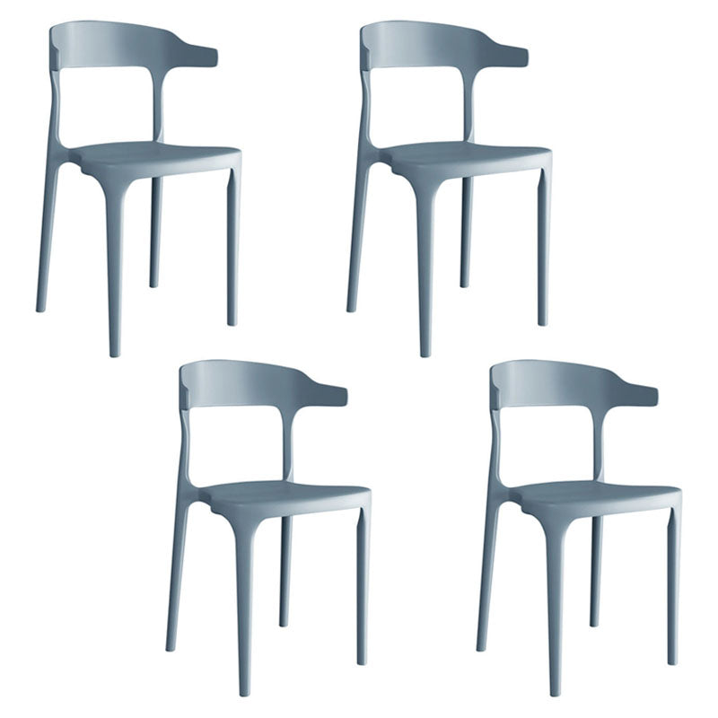 Chaise de salle à manger en plastique de finition mate de chaise à dossier ouvert moderne