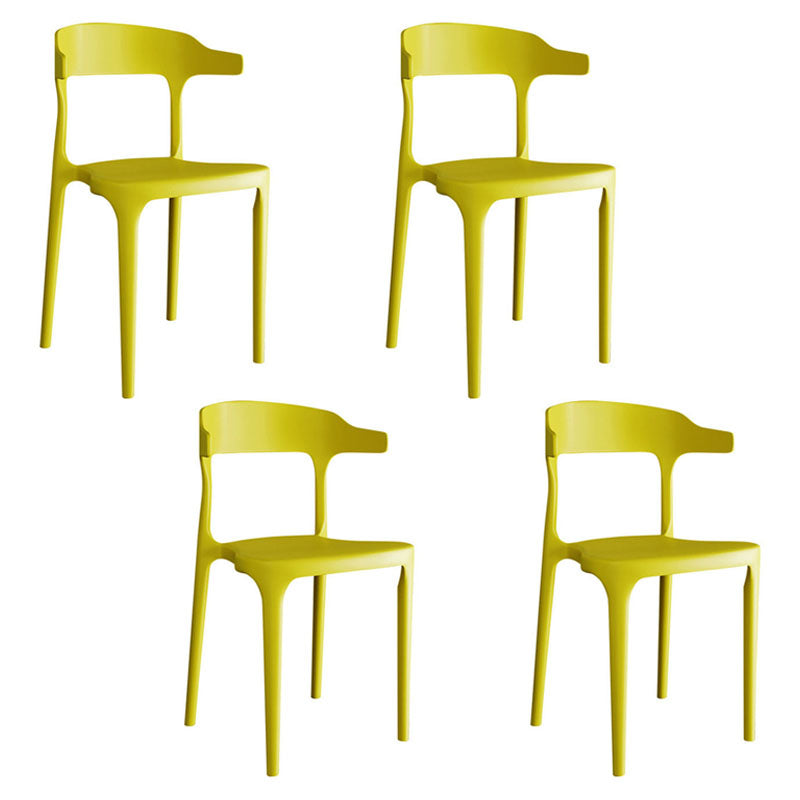 Chaise de salle à manger en plastique de finition mate de chaise à dossier ouvert moderne
