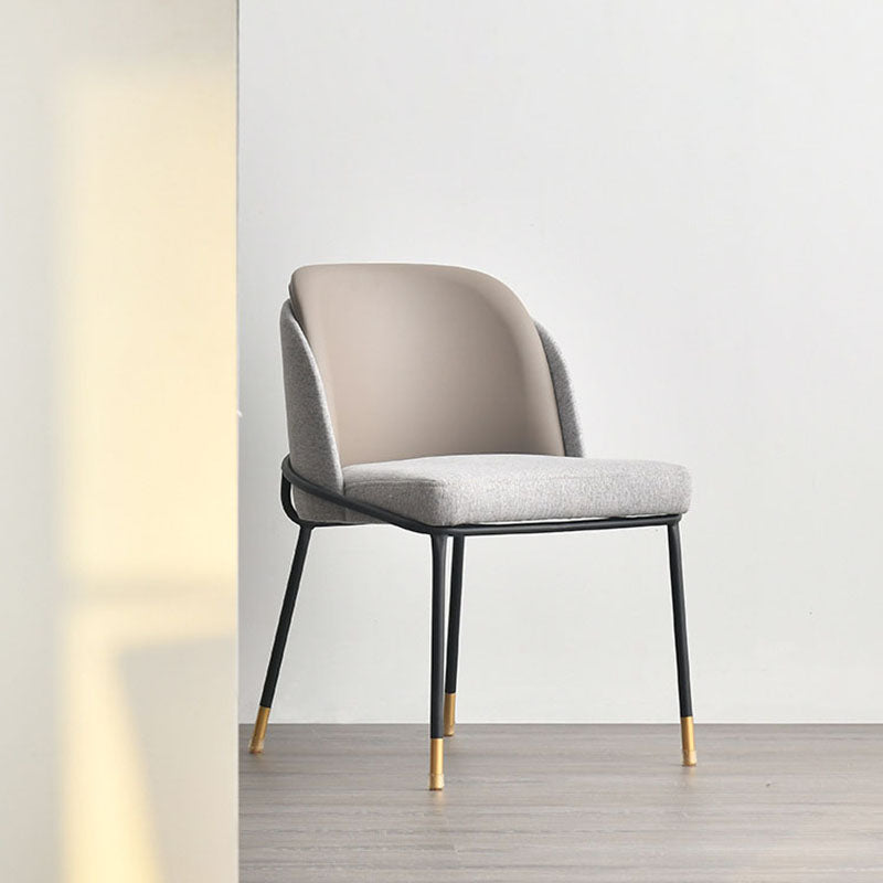 Sillas laterales de tela de comedor escandinavo Silla con respaldo sólido sin brazos