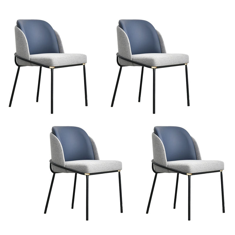 Sillas laterales de tela de comedor escandinavo Silla con respaldo sólido sin brazos