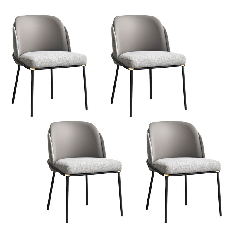 Sillas laterales de tela de comedor escandinavo Silla con respaldo sólido sin brazos