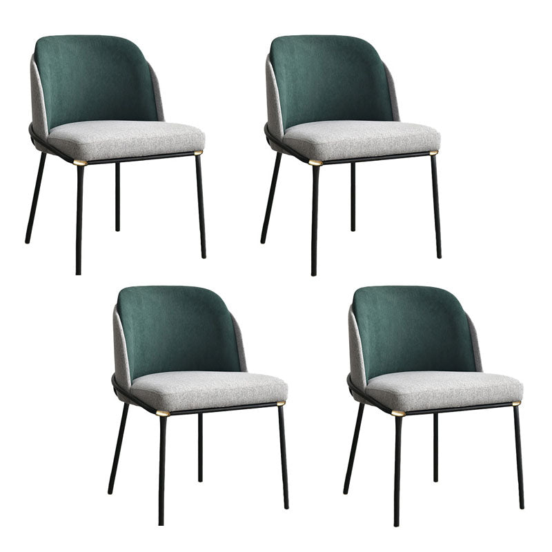 Sillas laterales de tela de comedor escandinavo Silla con respaldo sólido sin brazos