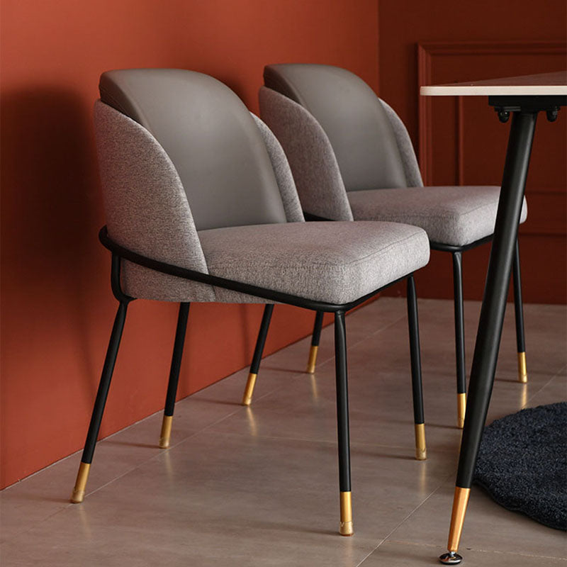 Sillas laterales de tela de comedor escandinavo Silla con respaldo sólido sin brazos